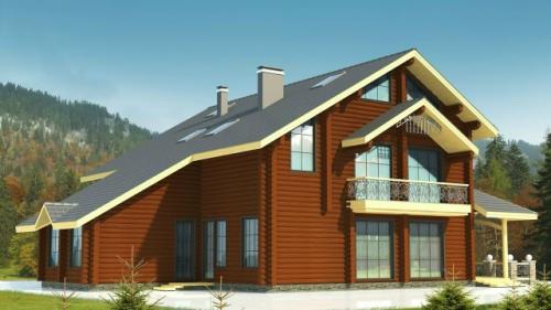 Солидный бревенчатый дом. 01