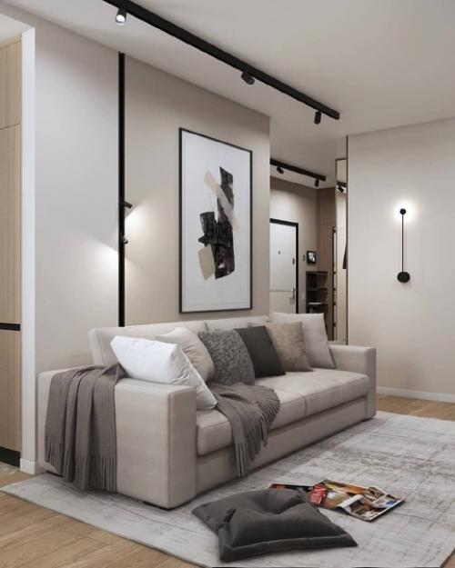 Проект 2 х - комнатной квартиры с объединёными кухней и гостиной. 05