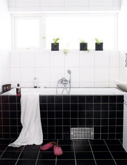 Элегантные ванные в черно-белом цвете. 04