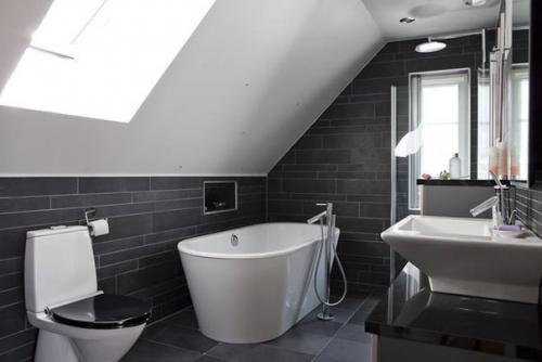 Элегантные ванные в черно-белом цвете. 01