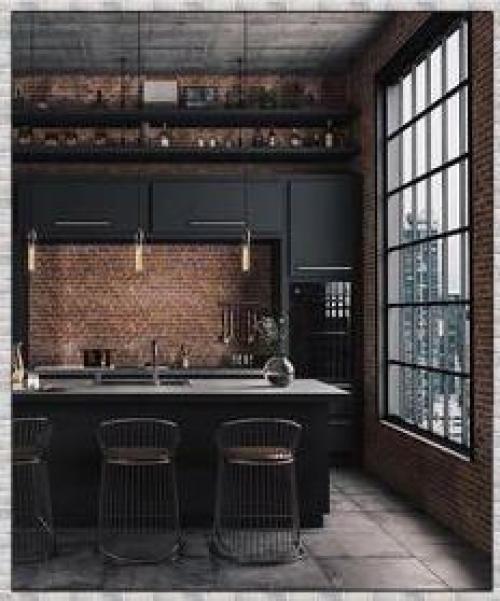 Интерьер шикарной кухни. 01