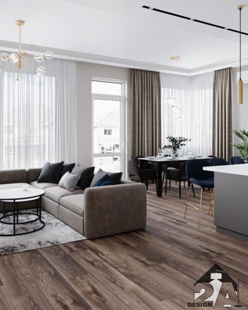 Кухня - гостиная. Площадь комнаты: 41, 9 кв. 05