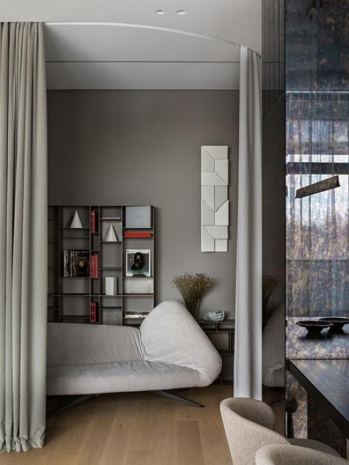 При оформлении этого интерьера дизайнер Гражина новицка вдохновилась видом из окна - объемными кронами деревьев, уходящими вдаль. 02