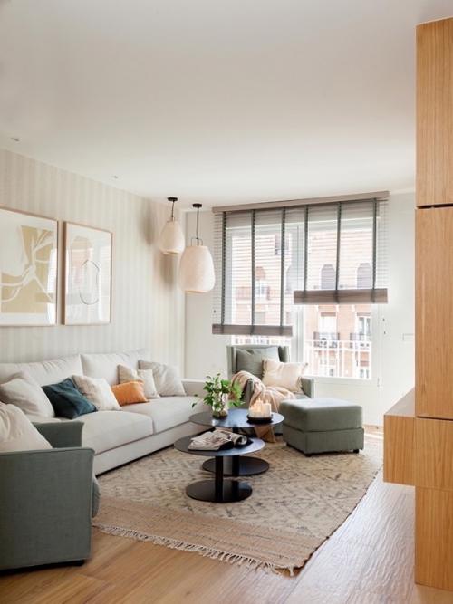 Уютный дизайн интерьера просторной кухни - гостиной в целом конечно ничего сверхъестественного и необычного, не прям вау и не удивляет но! 05