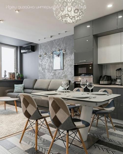 Реализация проекта кухни - гостиной. 01