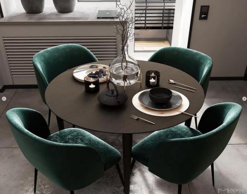 Яркий эклектичный интерьер кухни - гостиной площадью 15 кв. 05