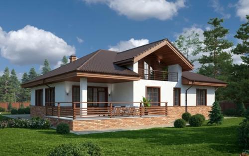 Проект мансардного одноэтажного дома. 01