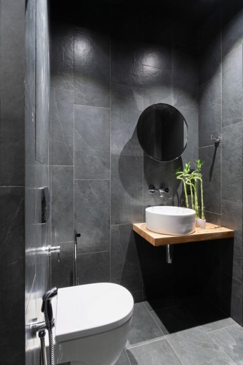 Минимализм в интерьере ванной комнаты. 08
