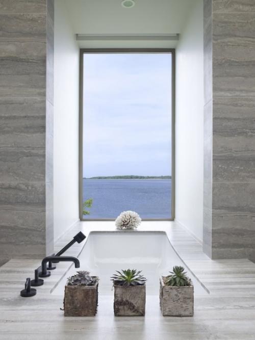 Минимализм в интерьере ванной комнаты. 05