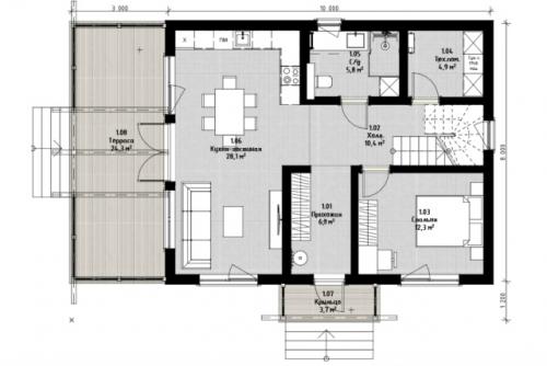 Планировка загородного дома проект Kdtm - 46 от архитектурного бюро Dream Project. 02 Планировка загородного дома проект Kdtm - 46 от архитектурного бюро Dream Project. 02