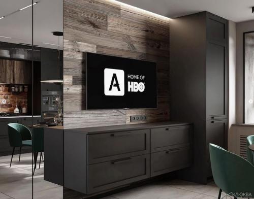 Яркий эклектичный интерьер кухни - гостиной площадью 15 кв. 03