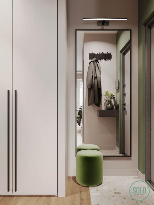 Современный интерьер входной зоны в квартиру. 01