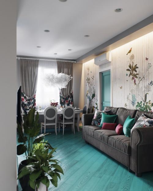 Гостиная и прихожая в проекте ботаника. 06