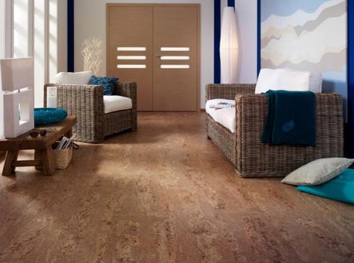 Пробковое покрытие в интерьере. 01