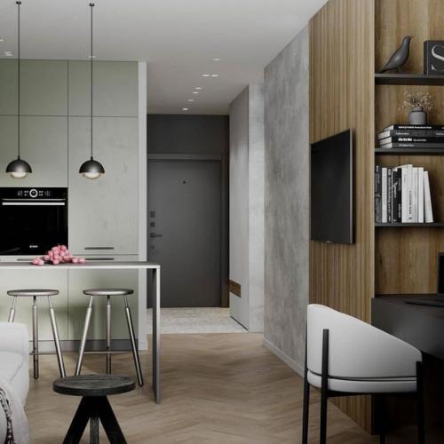 Кухня - гостиная площадью 17 кв. 03