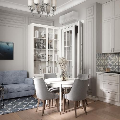 Чудесная легкая неоклассика в интерьере однушки площадью 48 кв. 01