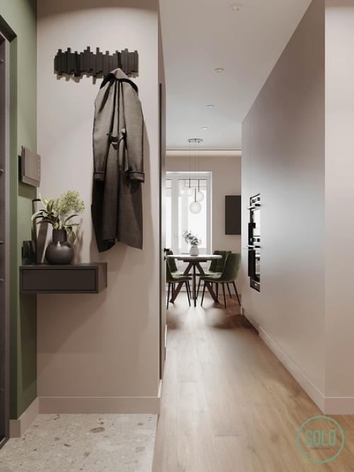 Современный интерьер входной зоны в квартиру. 02