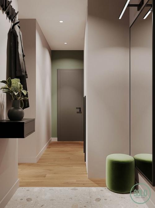 Современный интерьер входной зоны в квартиру. 03