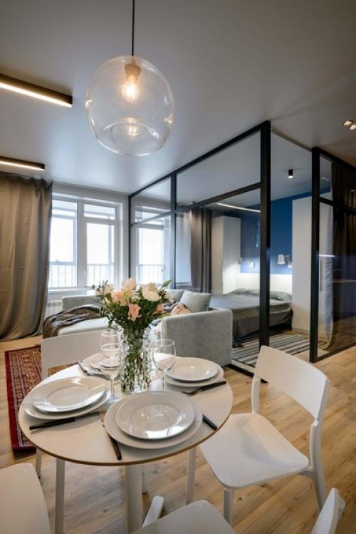 Квартира - студия.  Оцените идею зонирования спального места от 1 до 10. 01