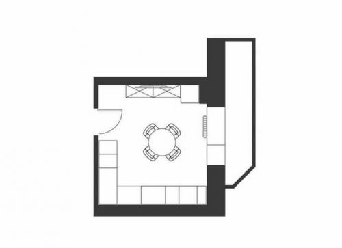 Яркий эклектичный интерьер кухни - гостиной площадью 15 кв. 06