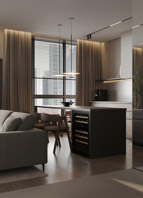 Кухня - гостиная для молодого человека в ЖК Golden City, Санкт-петербург. 03