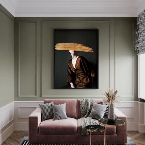 Интерьер элегантного кабинета в загородном доме, как дополнительная гостевая комната. 01