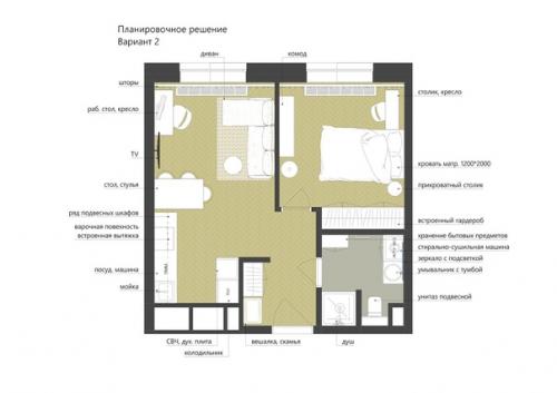 Интерьер 1-комнатной квартиры 41 кв. 09