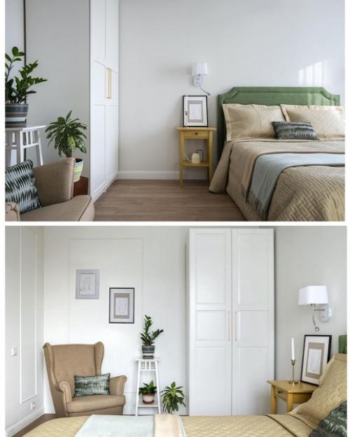 Владелица однокомнатной квартиры в ЖК Гринада в Москве хотела оформить интерьер с использованием ярких цветов, но при этом не перегрузить его. 07