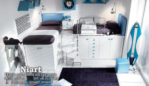 Современные детские комнаты для двоих мальчиков. 07