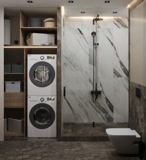 Визуализация интерьера.  Дизайн интерьера санузла. 02