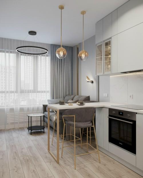 Проект однокомнатной квартиры 34 м 2 в ЖК Селигер сити в Москве. 03