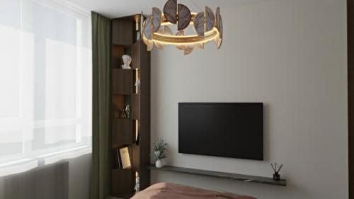 Проект компактной однокомнатной квартиры 32 м 2 в ЖК инновация в Москве. 09