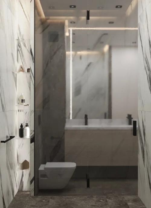 Визуализация интерьера.  Дизайн интерьера санузла. 04