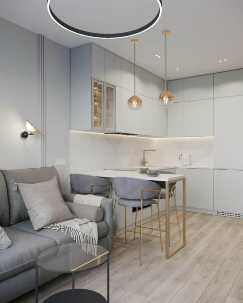 Проект однокомнатной квартиры 34 м 2 в ЖК Селигер сити в Москве. 01