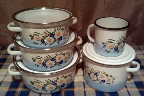 Советская посуда.  Эмалированные кастрюли. 04