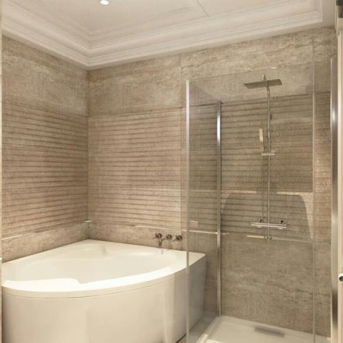 Ванная комната в бежевом цвете. 01