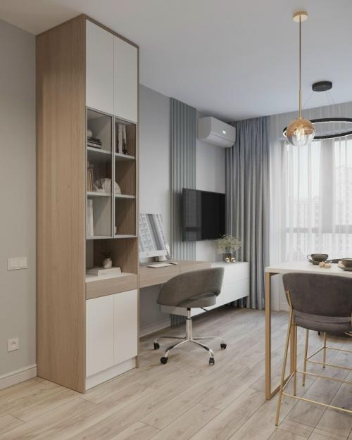 Проект однокомнатной квартиры 34 м 2 в ЖК Селигер сити в Москве. 04