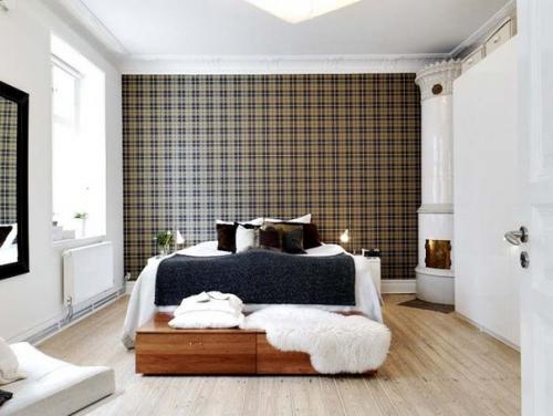 Клетка - деревенский узор в современном интерьере. 03