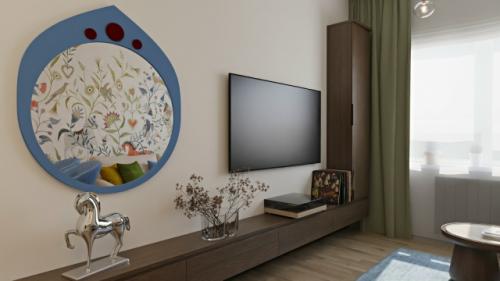 Проект компактной однокомнатной квартиры 32 м 2 в ЖК инновация в Москве. 04