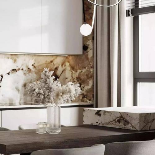 Интерьер кухни - гостиной площадью 22 кв. 05