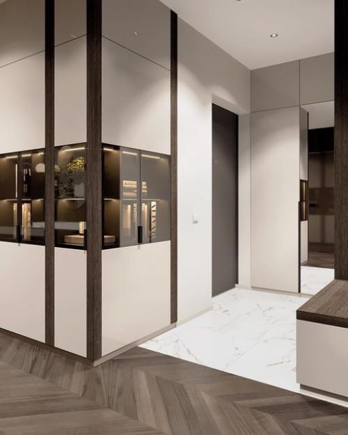 Мы оцениваем лаконичный дизайн прихожей. 01