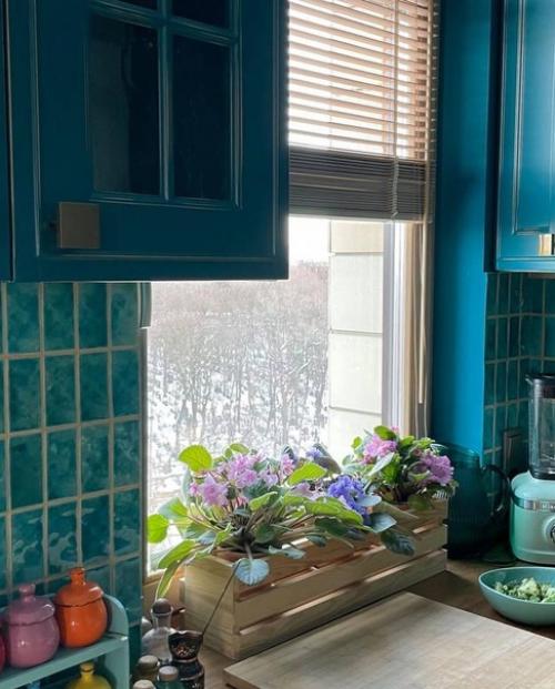 Плитка с эффектом водной глади на кухне. 02