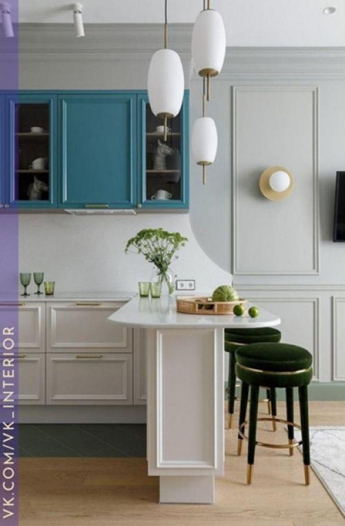 Дизайн квартиры. С голубыми акцентами. 01