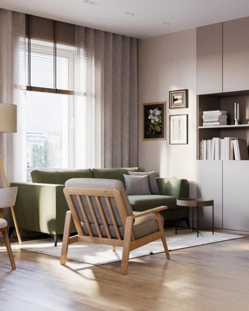 Кухня - гостиная в проекте ЖК 5 континентов. 02