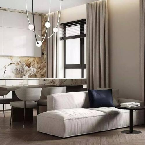 Интерьер кухни - гостиной площадью 22 кв. 03