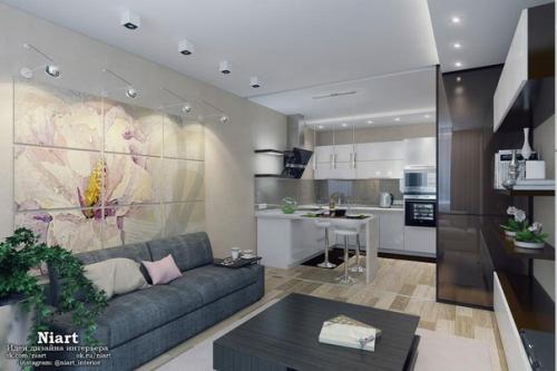 Уютный дизайн двухкомнатной квартиры 50 кв. 01