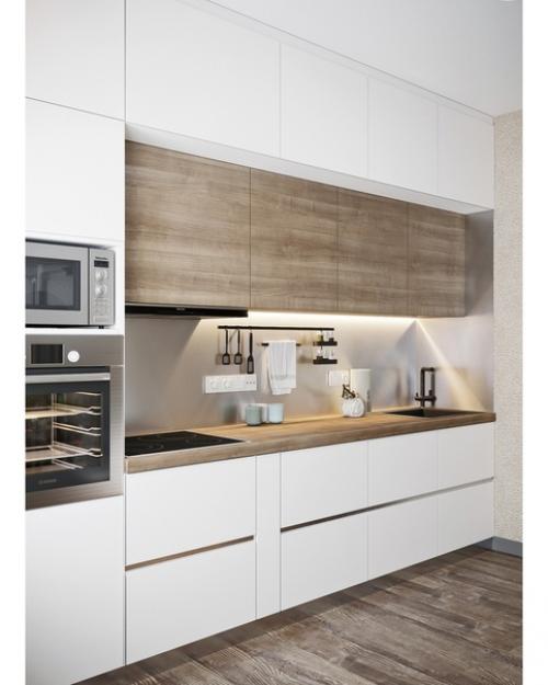 Светлая просторная кухня. 01