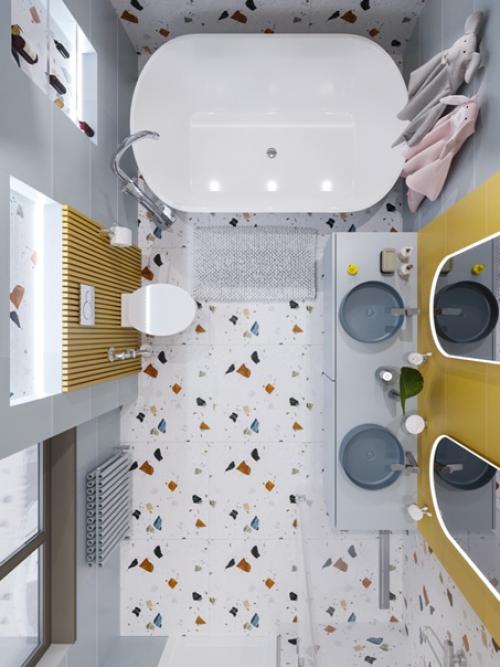 Яркая и сочная детская ванная комната в частном доме. 04