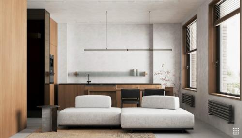 Современный проект квартиры 62 м 2 в Москве.  