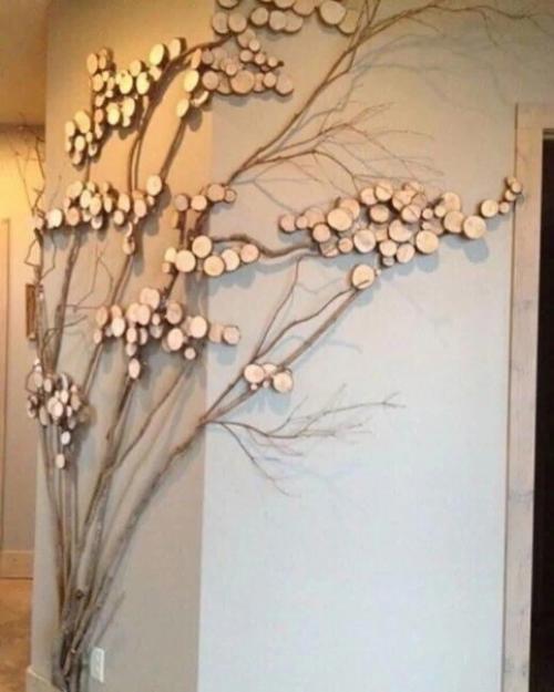 Спилы дерева в оформлении интерьера: красиво, свежо и экологично. 04